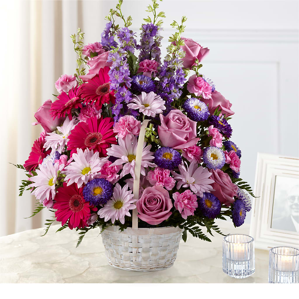 Pastel Peace Basket – Village Flower Company, Prairie Village KS