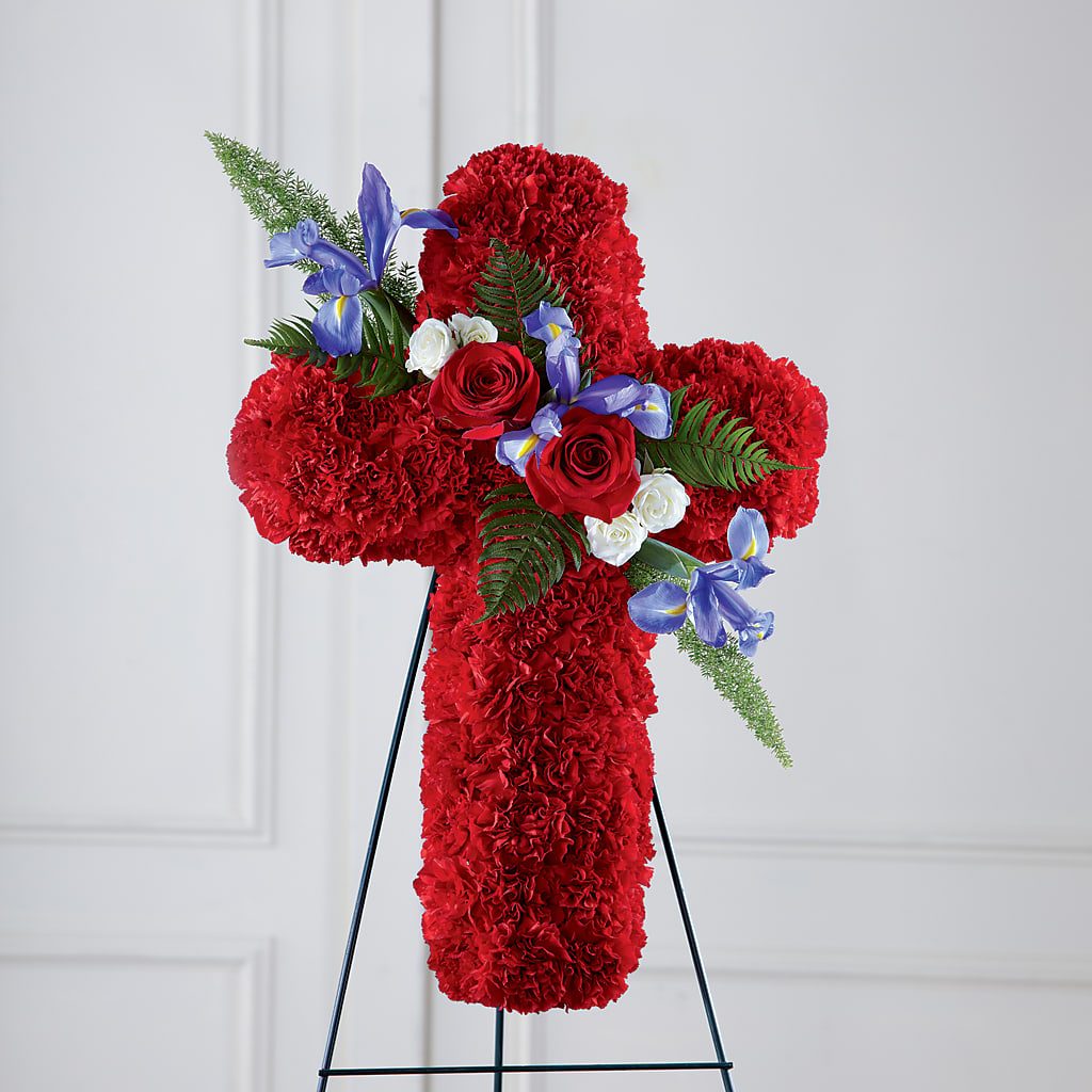 Faithful Hero Floral Cross – Village Flower Company, Prairie Village KS