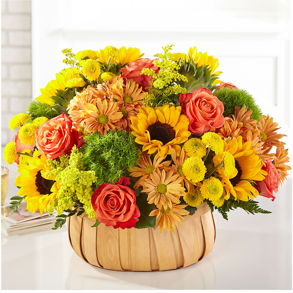 Harvest Sunflower Basket – Village Flower Company, Prairie Village KS