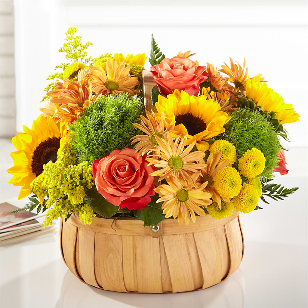 Harvest Sunflower Basket – Village Flower Company, Prairie Village KS
