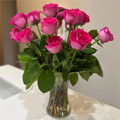 Long Stem Pink Rose Bouquet –  Village Flower Company, Prairie Village KS