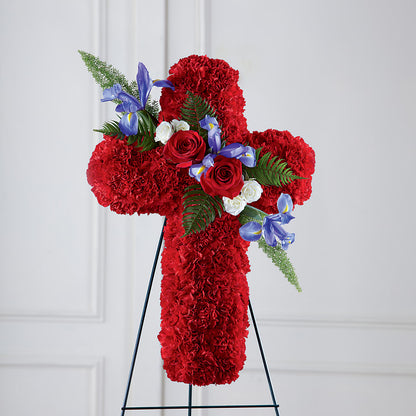 Faithful Hero Floral Cross –  Village Flower Company, Prairie Village KS