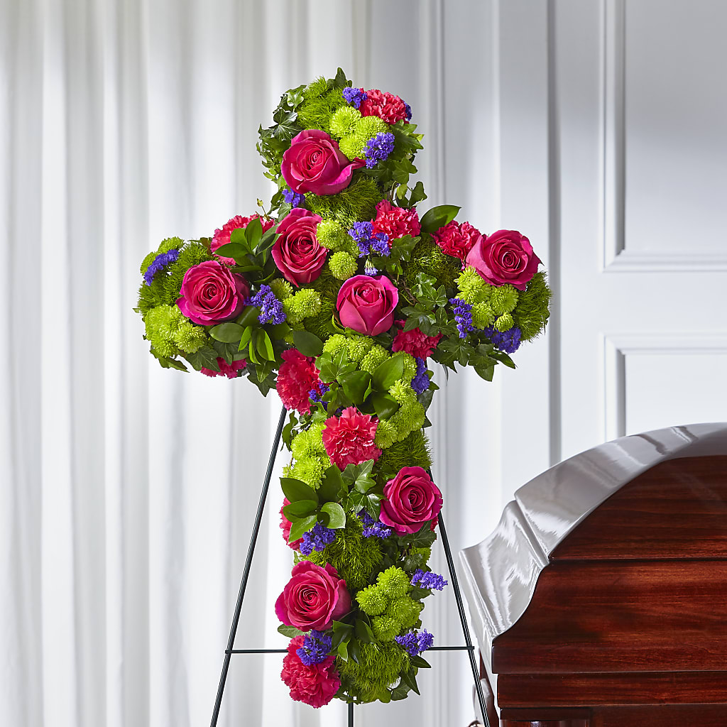 Tribute Rose Floral Cross –  Village Flower Company, Prairie Village KS