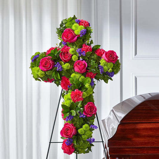 Tribute Rose Floral Cross –  Village Flower Company, Prairie Village KS