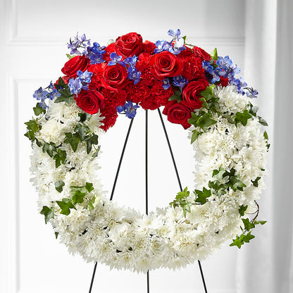 Patriotic Passion Wreath –  Village Flower Company, Prairie Village KS