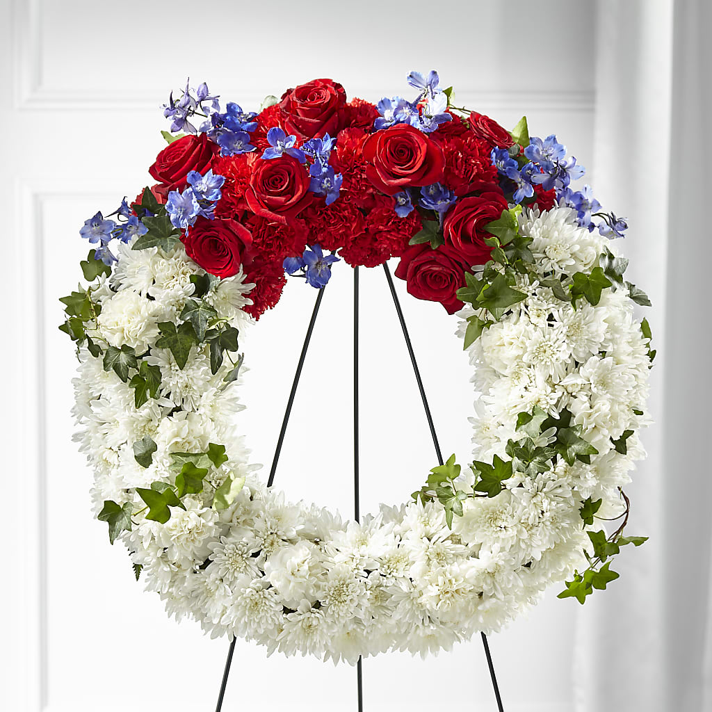 Patriotic Passion Wreath –  Village Flower Company, Prairie Village KS
