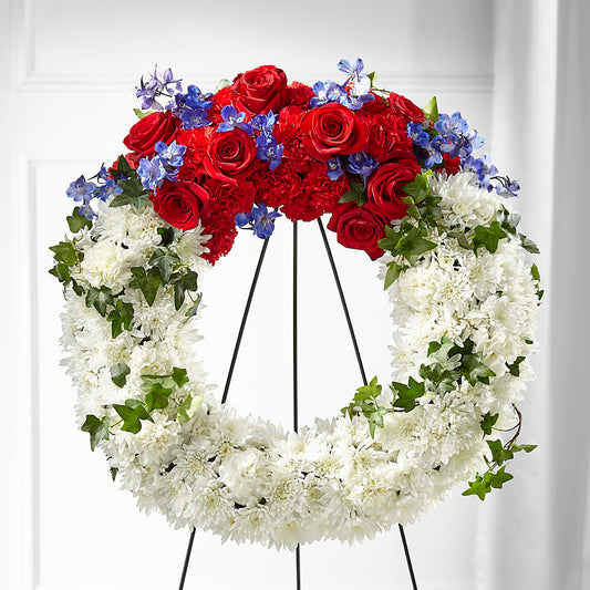 Patriotic Passion Wreath –  Village Flower Company, Prairie Village KS
