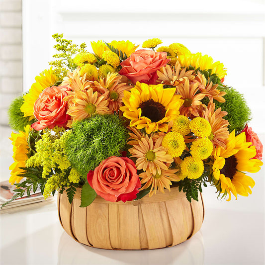 Harvest Sunflower Basket –  Village Flower Company, Prairie Village KS