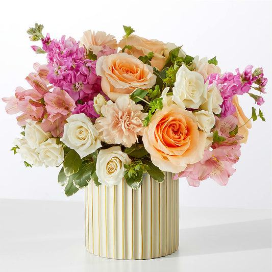 Paradise Bouquet with Ivory Vase –  Village Flower Company, Prairie Village KS