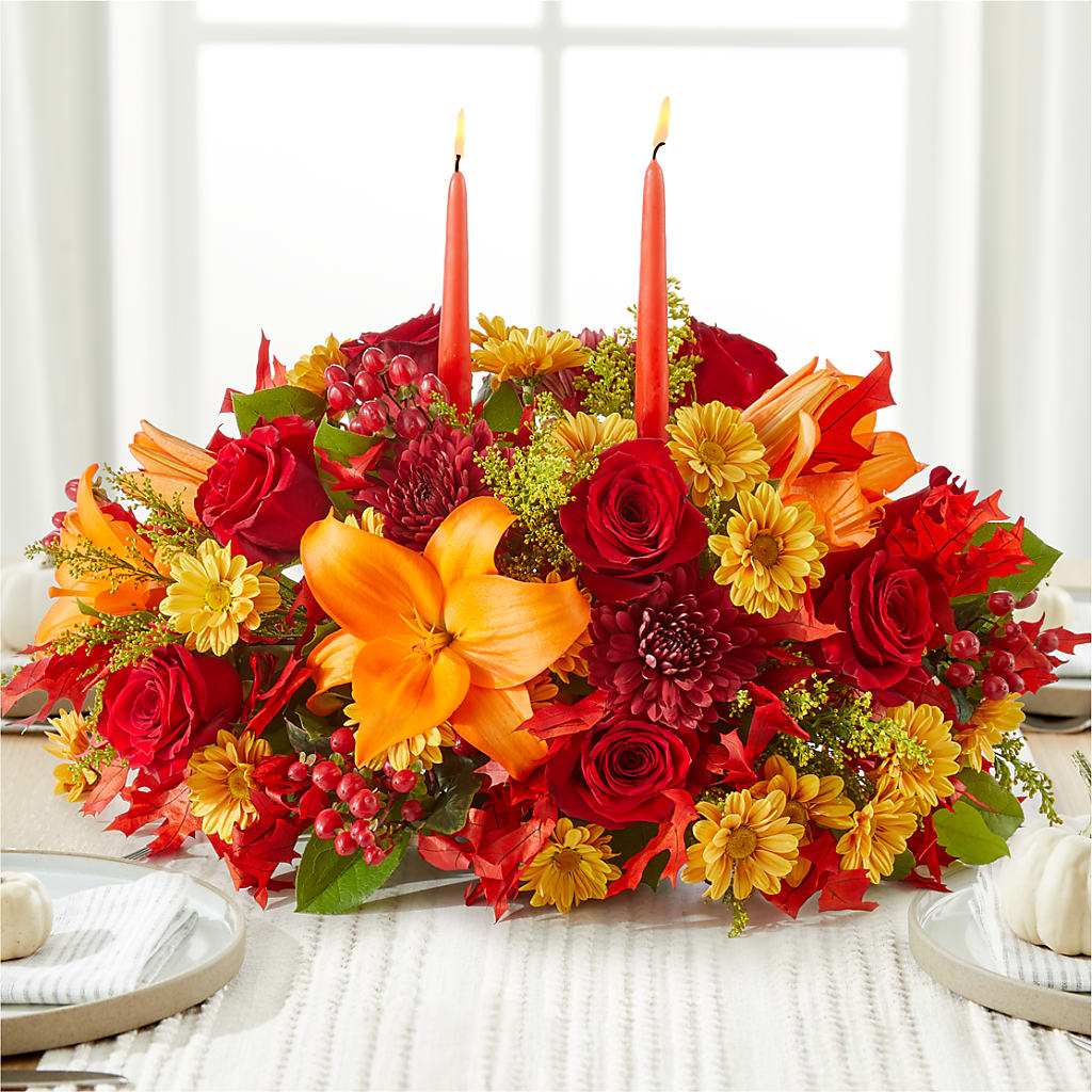 Autumn's Embrace Centerpiece –  Village Flower Company, Prairie Village KS